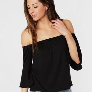 Daytrip Off the Shoulder Faux Suede Top